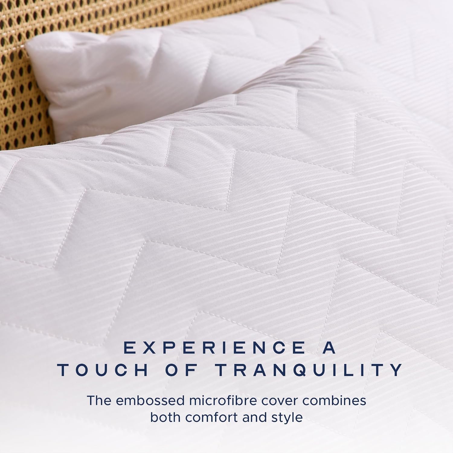 Rebound Quilted Pillows 4 Pack - Hotel Quality Firm Support Luxury Pillows for Back & Side Sleepers | Bounce-Back Comfort, Uk-Made, Non-Allergenic (48 X 74Cm)