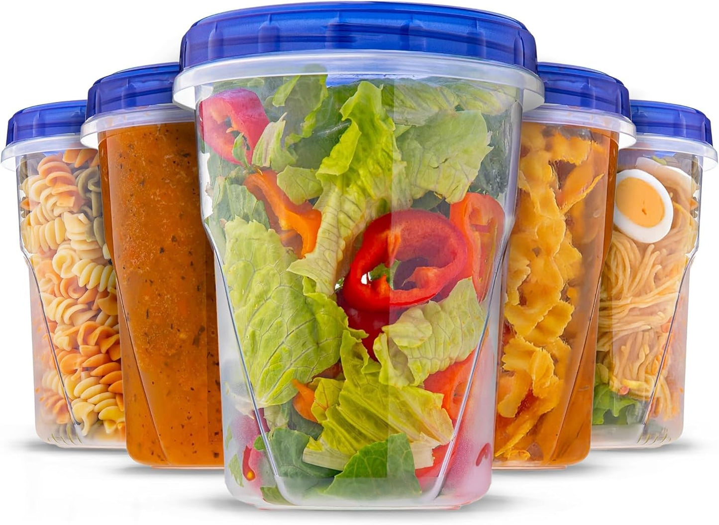 XpressPak Soup Containers - Freezing, Microwave Safe (946 Ml) - [6 Pack] - Deli with Twist Top Lids, Food Storage Freezer - Airtight - Dishwasher Safe Bpa-Free