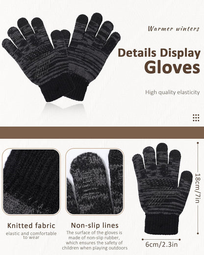 Children'S Winter Hat Scarf Gloves for Boys Girls Winter Hats Scarfs Set for Children 4-15 Years Warm Outdoor Hat and Scarf for Kids Winter Ski Suit
