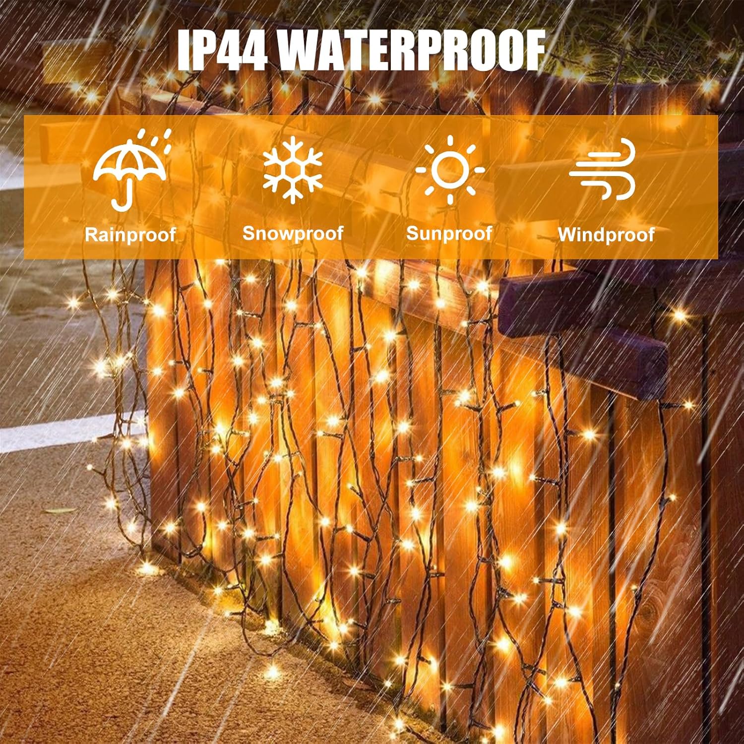 Fairy Lights Plug In,20M 200 LED Outdoor Fairy Light Mains Powered, Waterproof Warm White String Light with Remote/8 Modes/Timer, Christmas Lights for outside Indoor Garden Bedroom Decorations