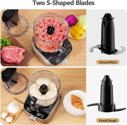 1300W Food Processor, 11-In-1 Multifunctional Kitchen Machine with 2.5L Bowl & 1.5L Blender, Mixer, Grinder, Juicer, Dough Kneader, Chopper, Slicer & Shredder for Family Use