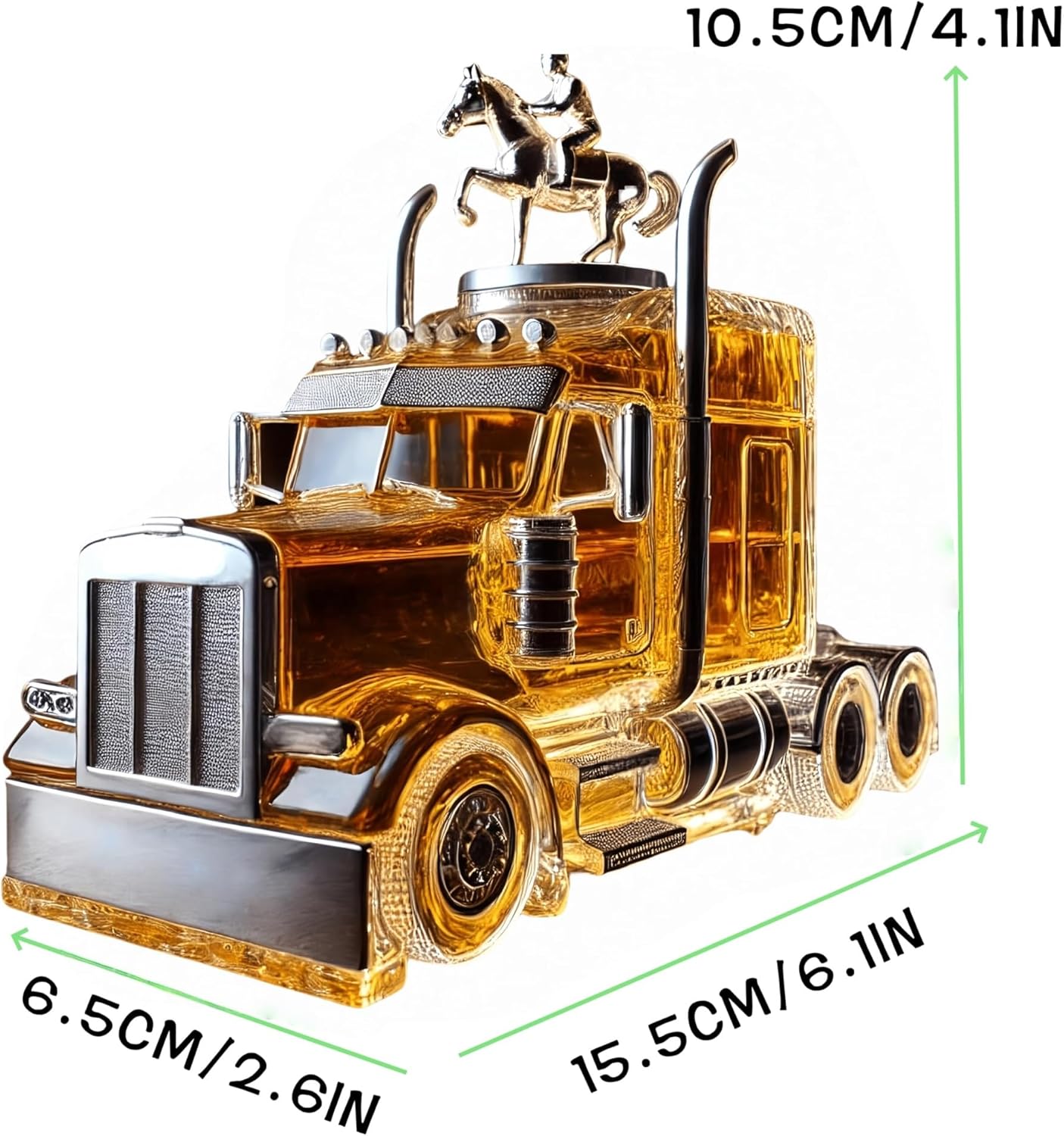 Semi Truck Whiskey Bottle, 300Ml Car Shaped Whiskey Decanter Bottle, Funny Home Bar Decor, Truck Driver Gifts for Dad(A)