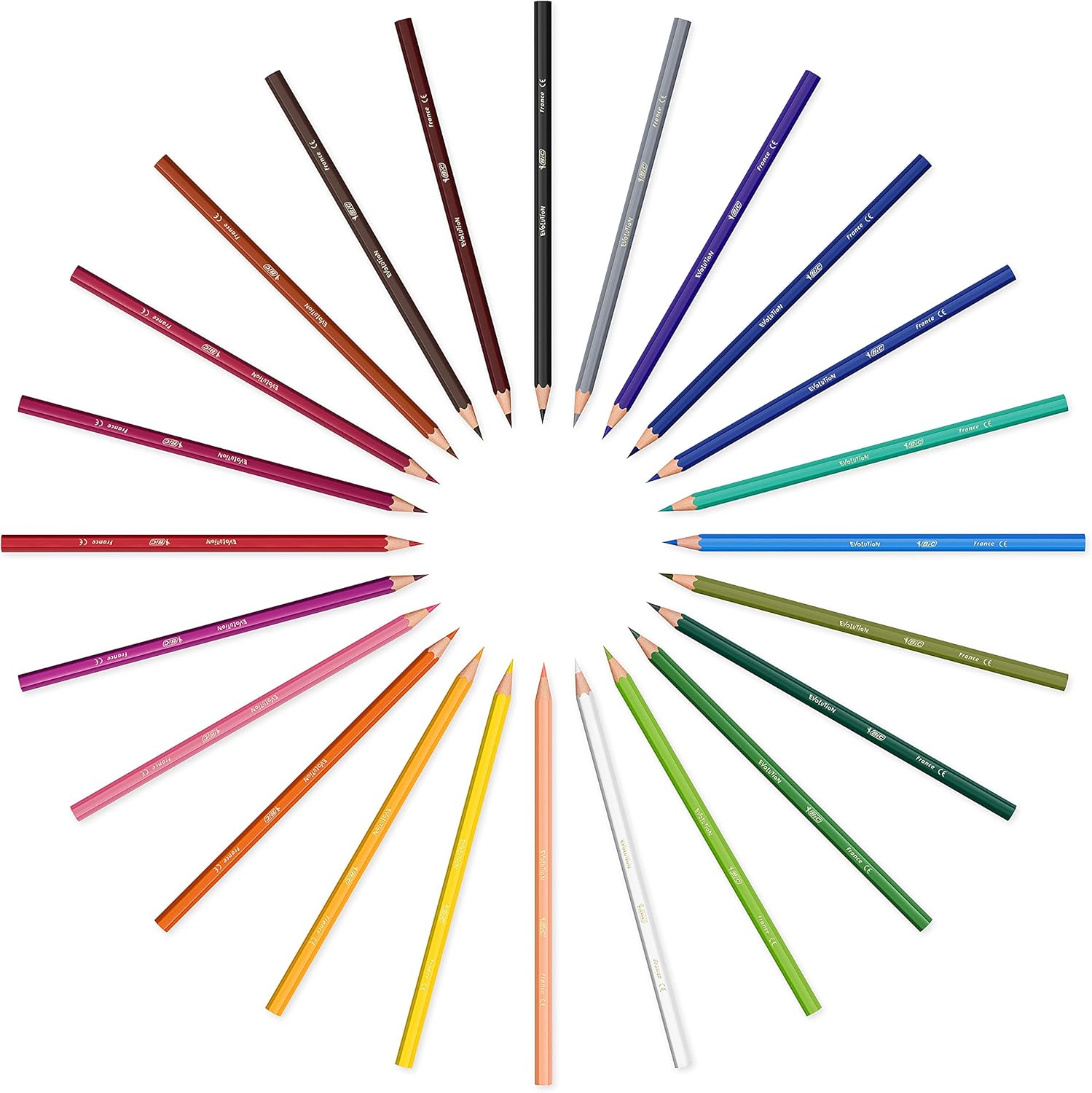BIC Kids Evolution Coloured Pencils, Vivid Colouring Pencils, Easy to Sharpen, Extra Resistant  Pencils, School Supplies, 24 Pack