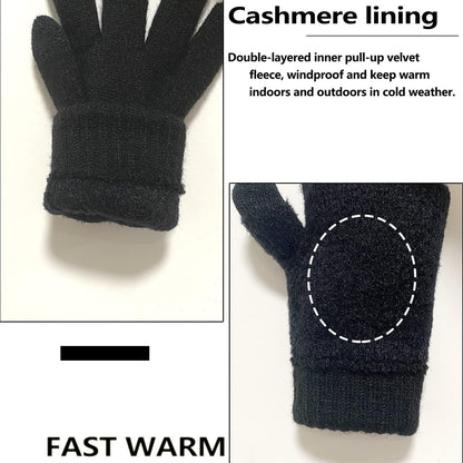 Winter Gloves for Women Knit Thermal Warm Fleece Lined Touch Screen Gloves for Outdoor Sports