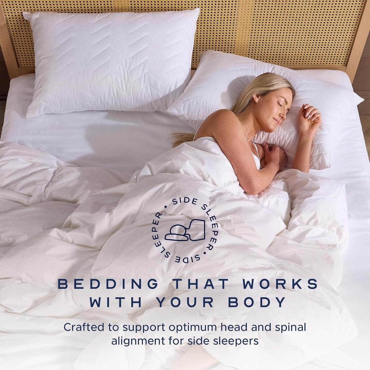 Rebound Quilted Pillows 4 Pack - Hotel Quality Firm Support Luxury Pillows for Back & Side Sleepers | Bounce-Back Comfort, Uk-Made, Non-Allergenic (48 X 74Cm)