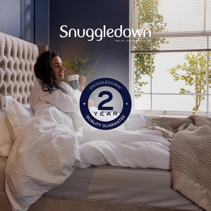 Rebound Quilted Pillows 4 Pack - Hotel Quality Firm Support Luxury Pillows for Back & Side Sleepers | Bounce-Back Comfort, Uk-Made, Non-Allergenic (48 X 74Cm)