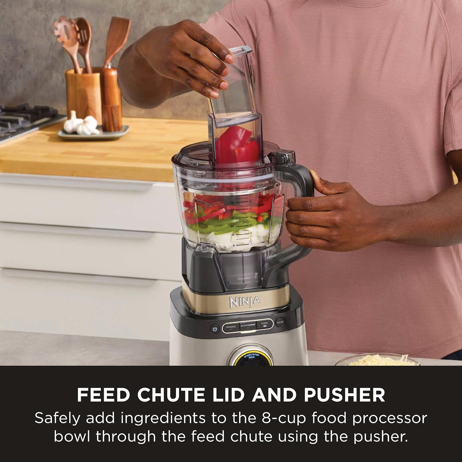3-In-1 Detect Power Blender Processor Pro, Powerful 1200W Blender, Food Processor Bowl, Dough Blade, 2X Single Serve Cups, Jug, Make Pizza Dough, Blend, Chop & Mix, Stone Gold, TB401UKSTGD