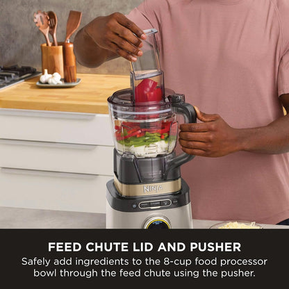 3-In-1 Detect Power Blender Processor Pro, Powerful 1200W Blender, Food Processor Bowl, Dough Blade, 2X Single Serve Cups, Jug, Make Pizza Dough, Blend, Chop & Mix, Stone Gold, TB401UKSTGD