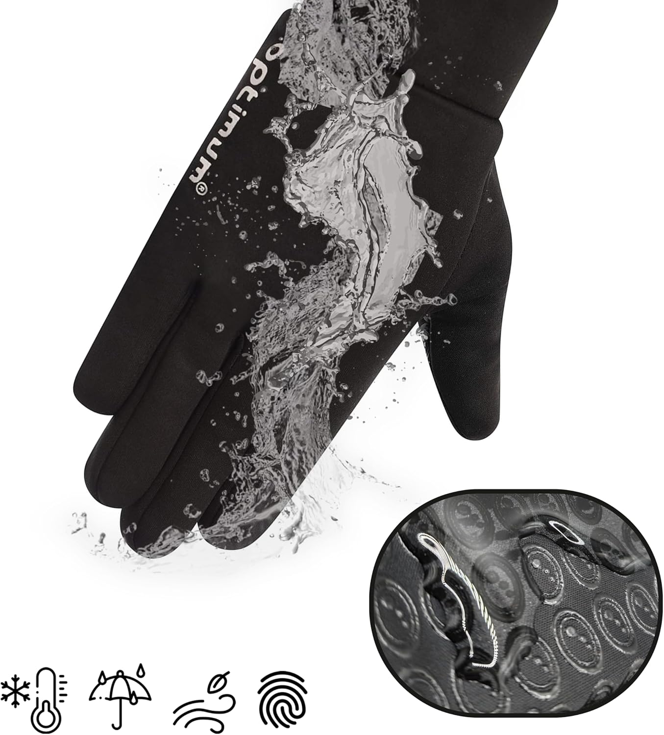 Aqua Waterproof Thermal Gloves for Men'S – Touchscreen Sensitive, Warm Padded, Anti-Slip Palm Grip, Lightweight – Perfect for Cold Weather, Cycling, Running, Hiking & Dog Walking
