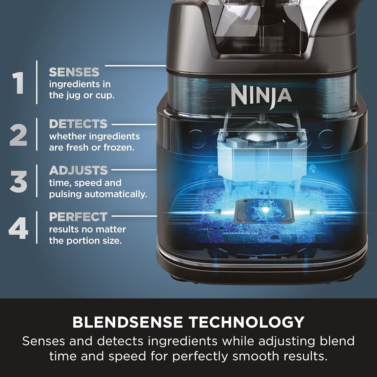 3-In-1 Detect Power Blender Processor Pro, Powerful 1200W Blender, Food Processor Bowl, Dough Blade, 2X Single Serve Cups, Jug, Make Pizza Dough, Blend, Chop & Mix, Stone Gold, TB401UKSTGD