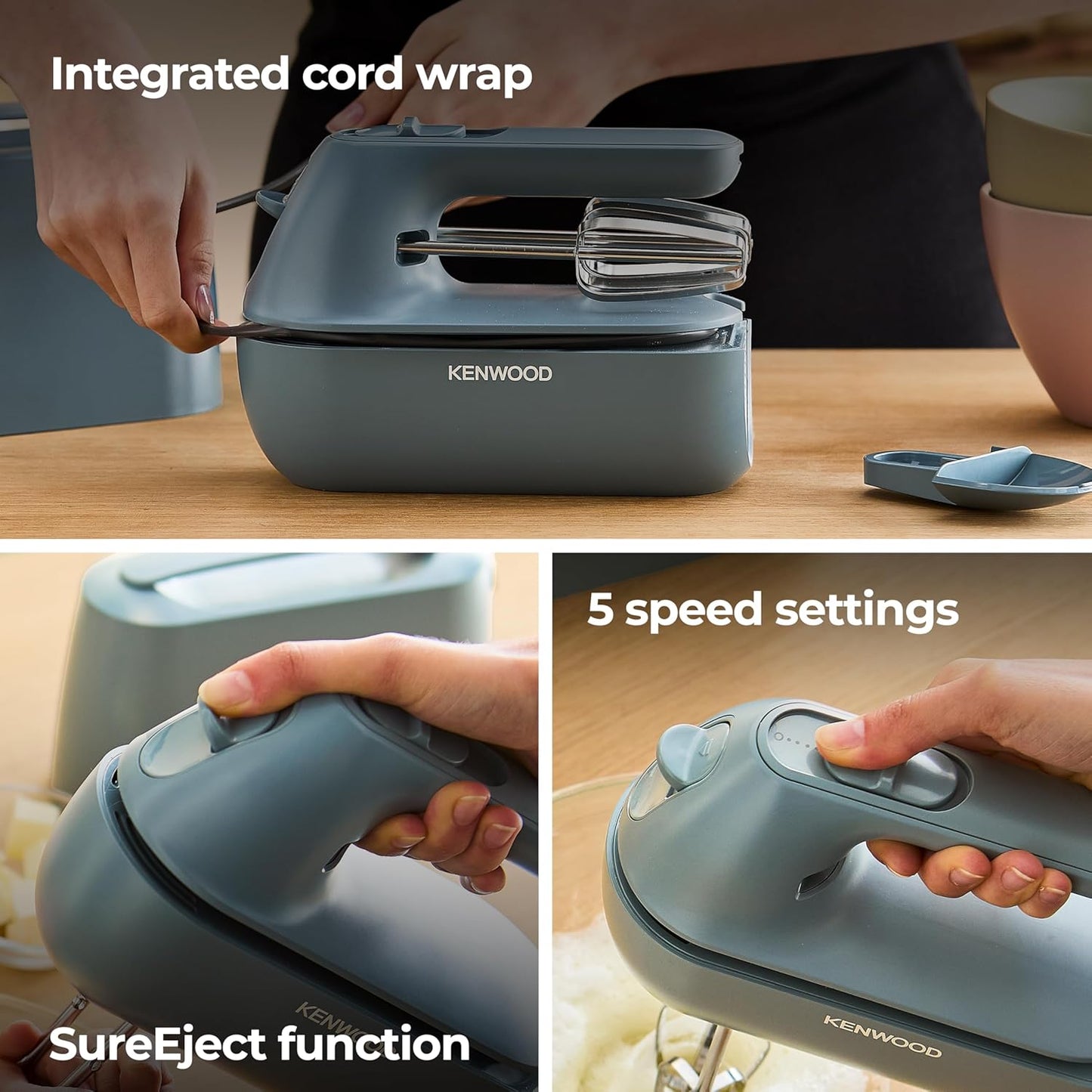 Kenwood HMP40.000GY Go Collection Hand Mixer, Storm Blue