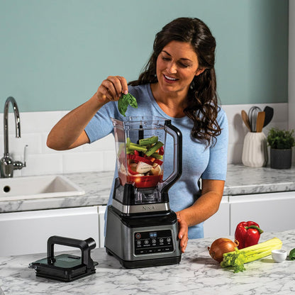 3-In-1 Food Processor & Blender with 5 Automatic Programs: Blend, Max Blend, Chop, Mix, Puree, 1.8L Bowl, 2.1L Jug, 700Ml Cup, 1200W, Dishwasher Safe Parts, Auto-Iq, Black BN800UK