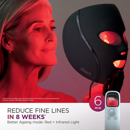 Cryoglow LED Face Mask with Under-Eye Cooling, Anti-Ageing & Blemish Repair, Red & Blue LED, Infrared Light Therapy, USB-C, Remote Control, Storage Bag, Adjustable Straps