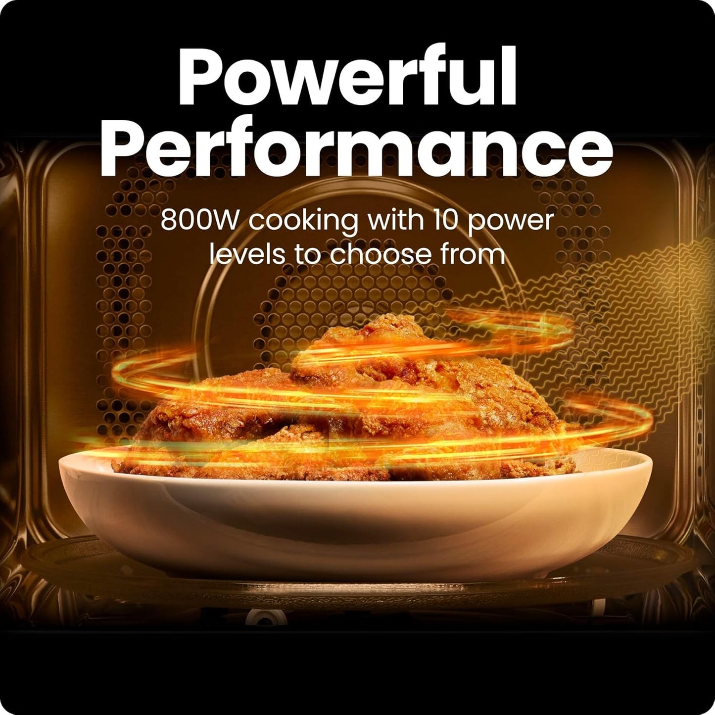 Chefman 800W Microwave Oven, 6 Presets, 10 Power Levels, Eco Mode, Memory, Mute Function, Child Safety Lock, Easy Clean, Stainless Steel
