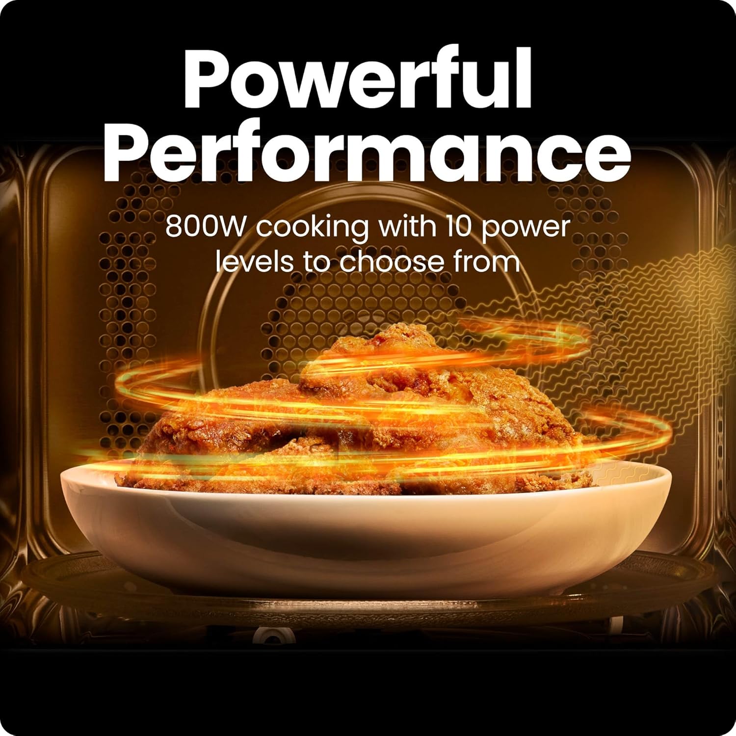 Chefman 800W Microwave Oven, 6 Presets, 10 Power Levels, Eco Mode, Memory, Mute Function, Child Safety Lock, Easy Clean, Stainless Steel