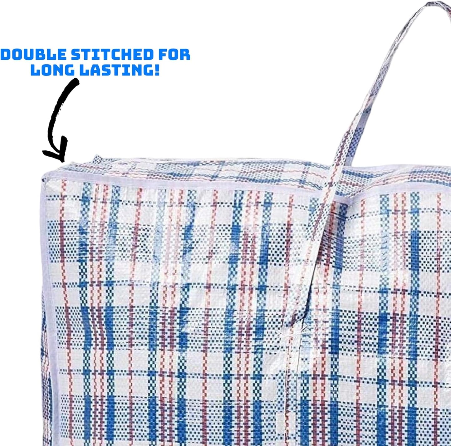 5 PACK Strong Extra Large Jumbo Storage Laundry Zipped Bag Reusable 60 X 60Cm