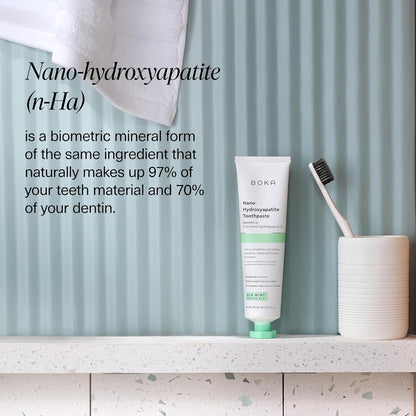 Fluoride Free Nano Hydroxyapatite Toothpaste - Adult & Kids - Appropriate for Sensitive Teeth - No Sulfates & Parabens - Natural Flavors & Vegan - Mild Ela Mint (113G) 1Pk