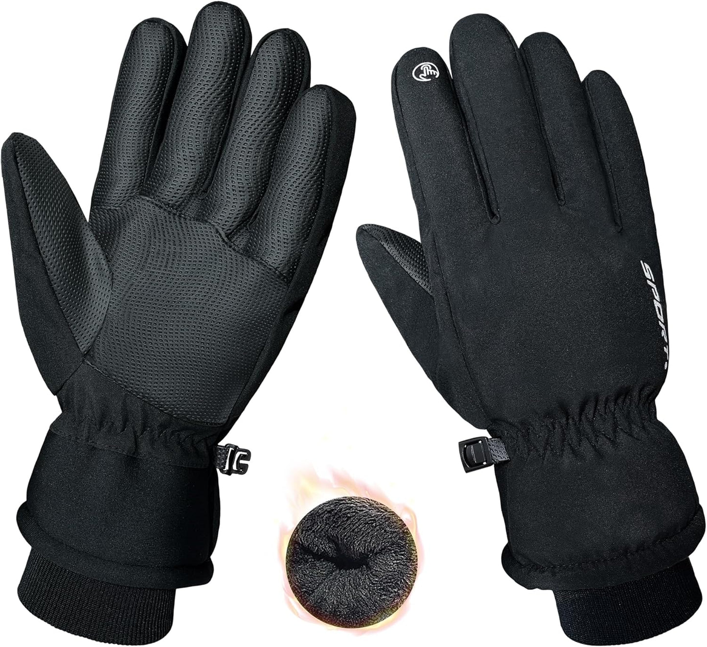 Waterproof Winter Gloves for Men Thermal Touchscreen Cold Weather Thinsulate Warm anti Slip Ski Gloves for Cycling Walking Hiking Outdoor Sports