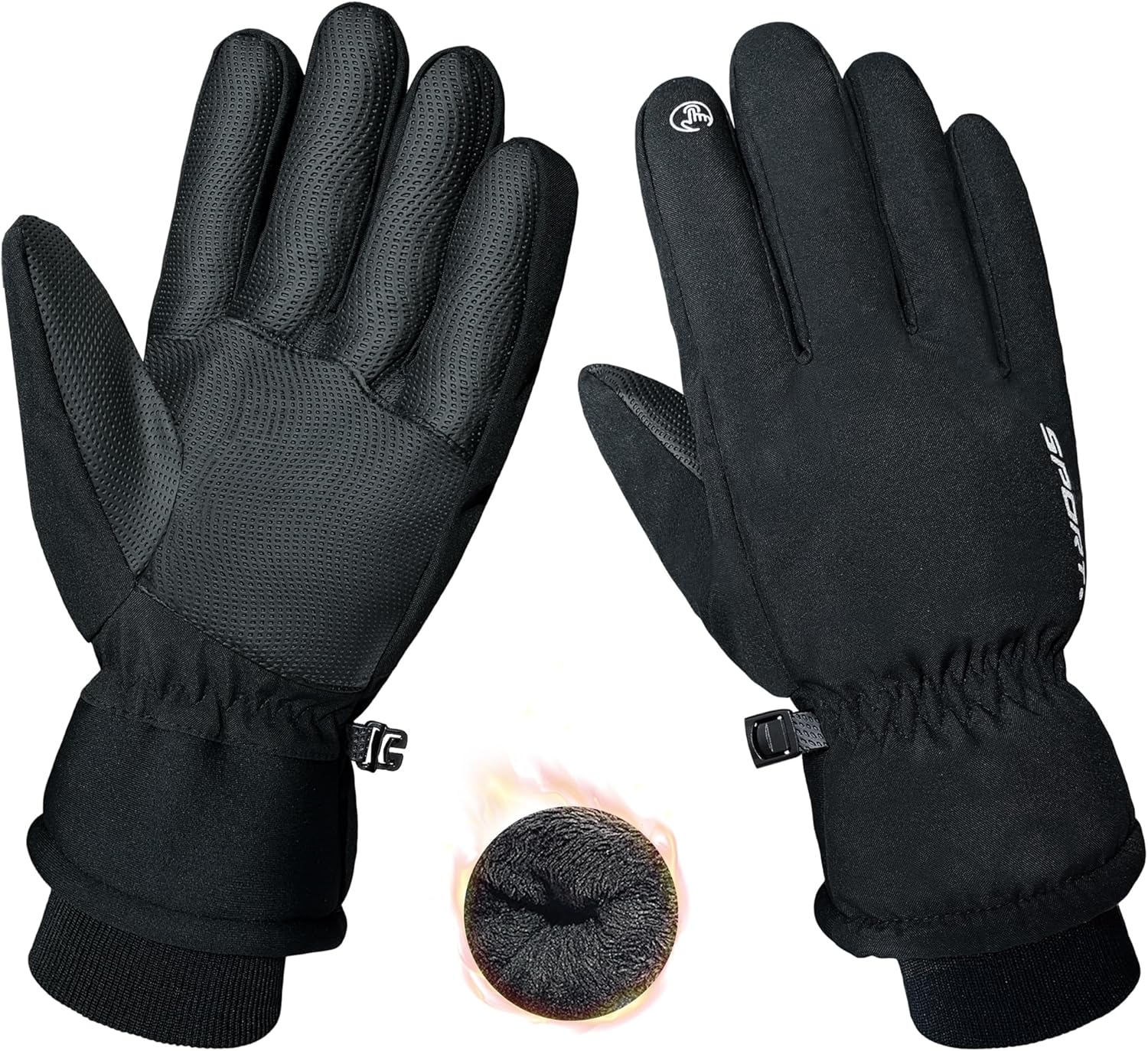 Waterproof Winter Gloves for Men Thermal Touchscreen Cold Weather Thinsulate Warm anti Slip Ski Gloves for Cycling Walking Hiking Outdoor Sports