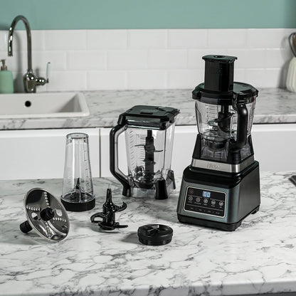 3-In-1 Food Processor & Blender with 5 Automatic Programs: Blend, Max Blend, Chop, Mix, Puree, 1.8L Bowl, 2.1L Jug, 700Ml Cup, 1200W, Dishwasher Safe Parts, Auto-Iq, Black BN800UK