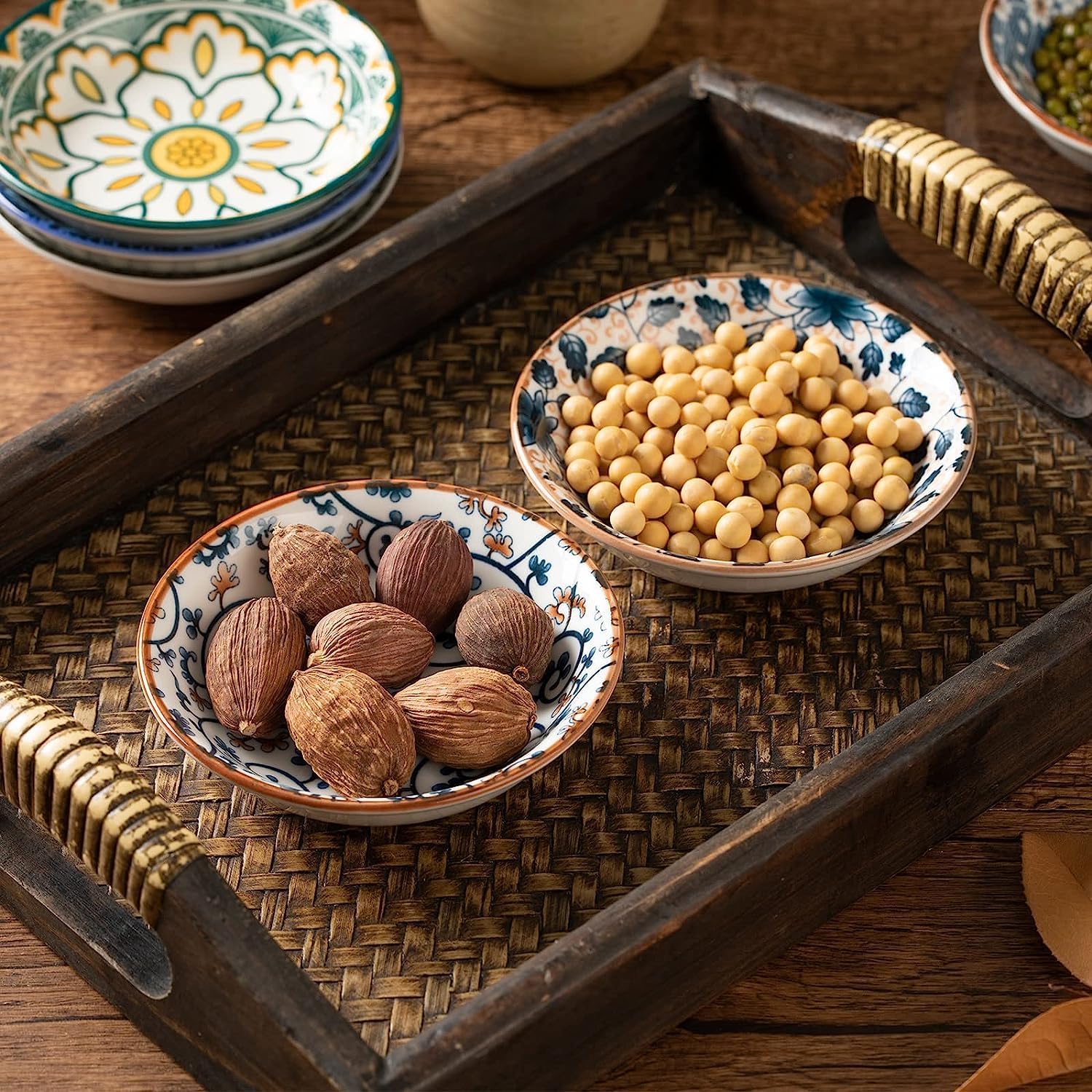 Porcelain Tapas Dishes,Snack Bowls for Tapas,Tapas Bowls Set,Ceramic Dipping Bowls,6Pcs Ø 10 Cm Small Spice Bowls,Dishes Sauce Dishes for Sushi,Sauce,Snack and Soy