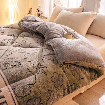 Lamb Fleece Blanket Winter Super Warm Quilt Autumn Spring Bedding Milk Fleece Comforter 5Kg Thickened Dormitory Single Double