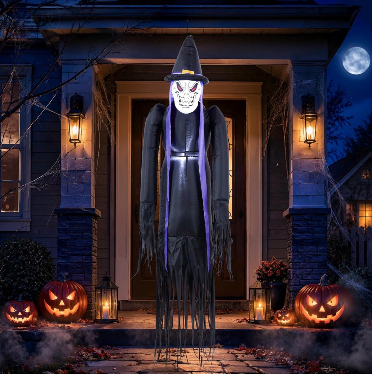 Warmiehomy 6FT Halloween Inflatable Hanging Evil Witch Decoration
