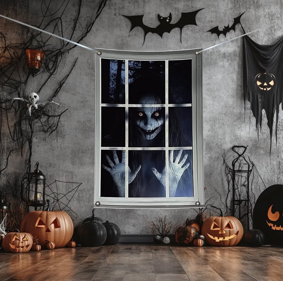 Scary Halloween Window Decorations & Horror Curtains | Minja Superstore