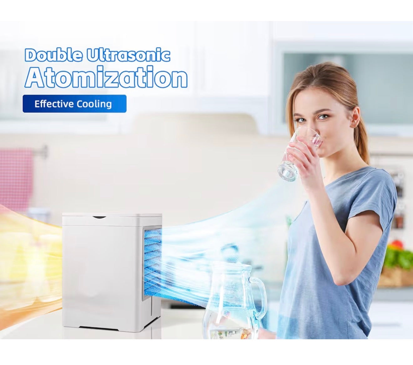 Portable Air Cooler 470ml Mini Air Conditioner USB Rechargeable