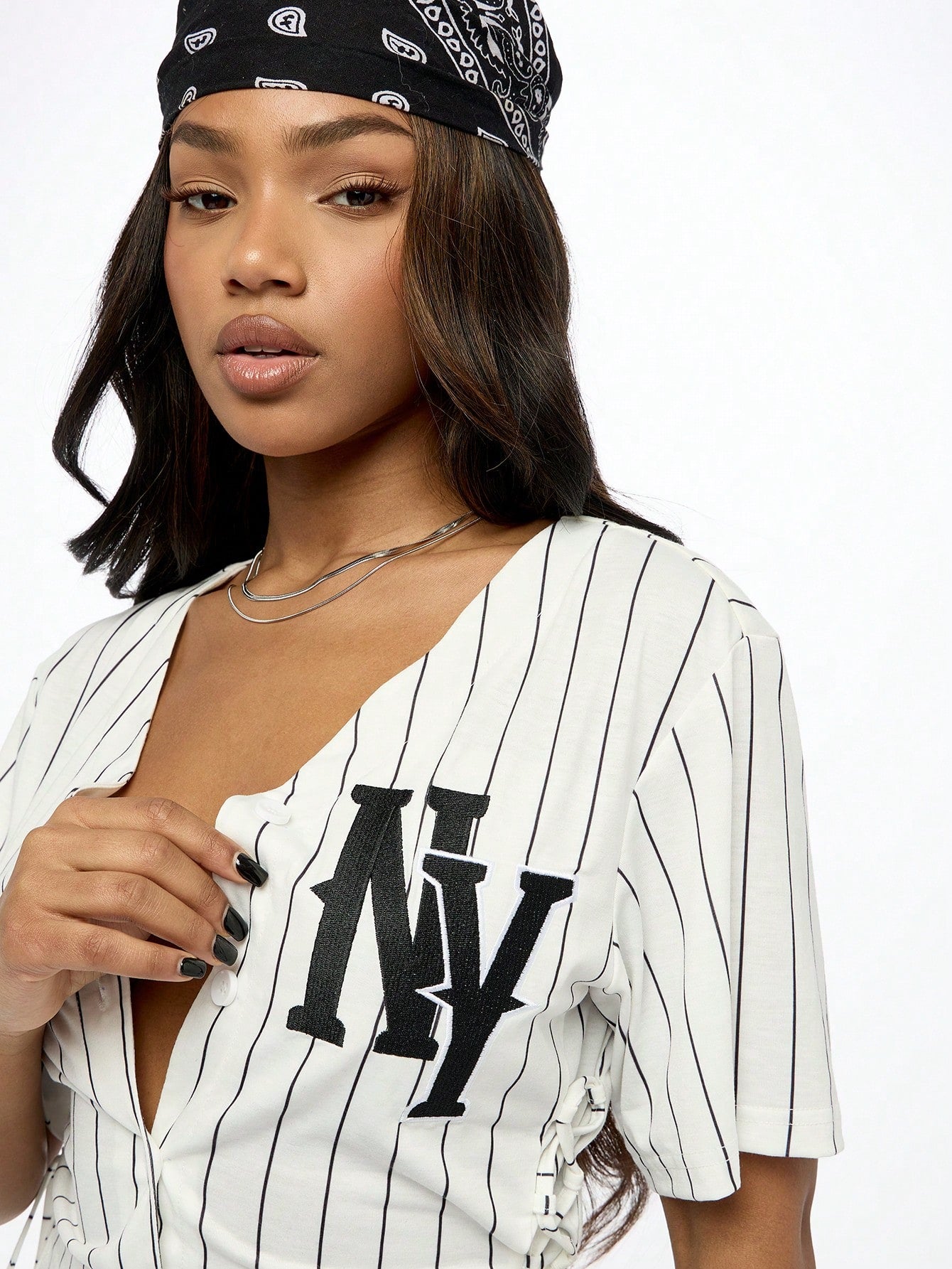 SUMWON WOMEN Street Tie up Corset Style Basketball Top
