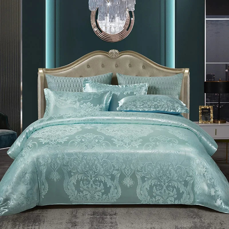 3Pcs Duvet Cover and Pillow Case Set No Filling,European Light Luxury Type Skin-Friendly Soft Fabric,For Family Bedroom Bedding