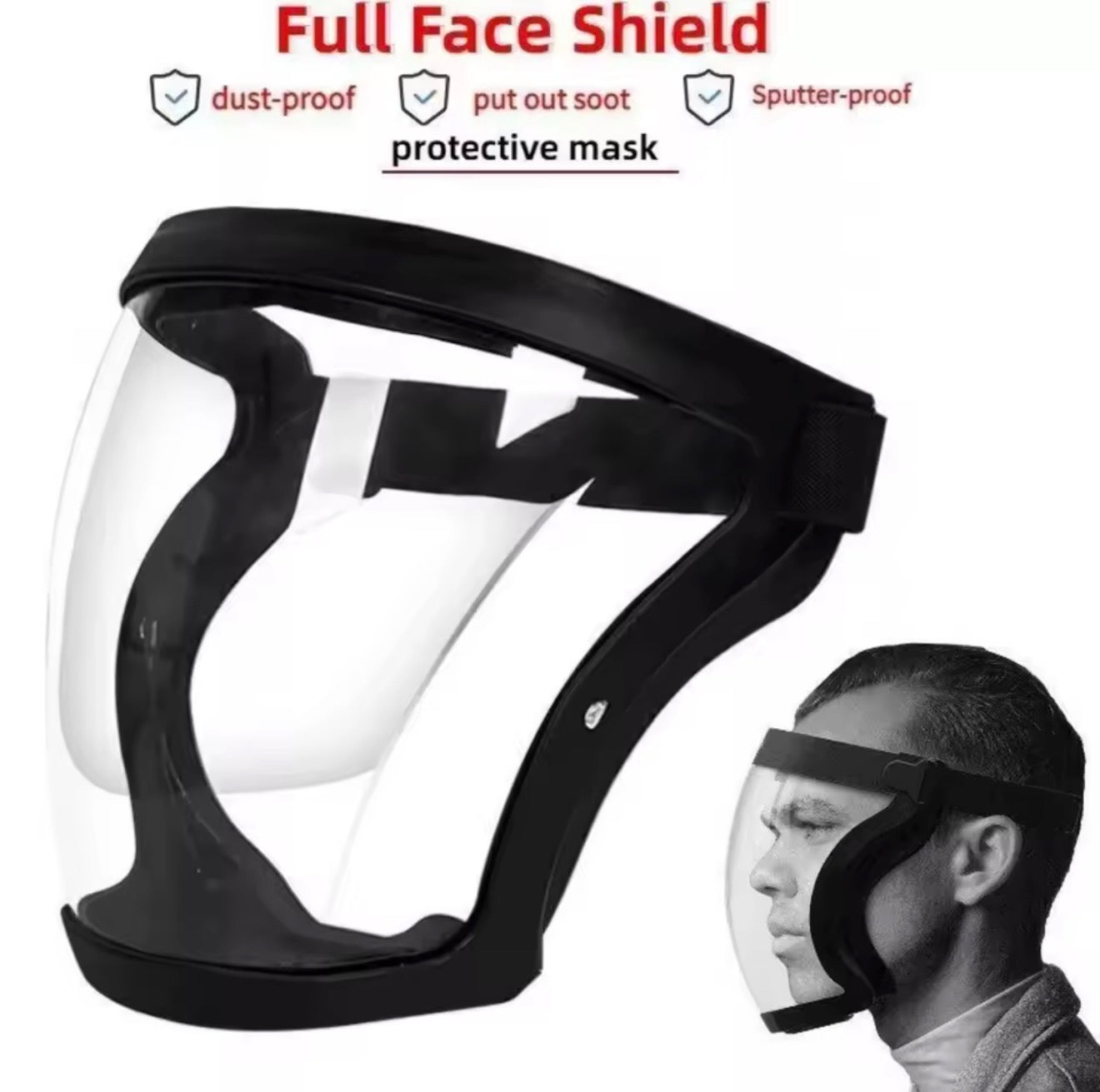 Full Face Super Protective Mask Anti-Fog Shield Safety Transparent  Cover