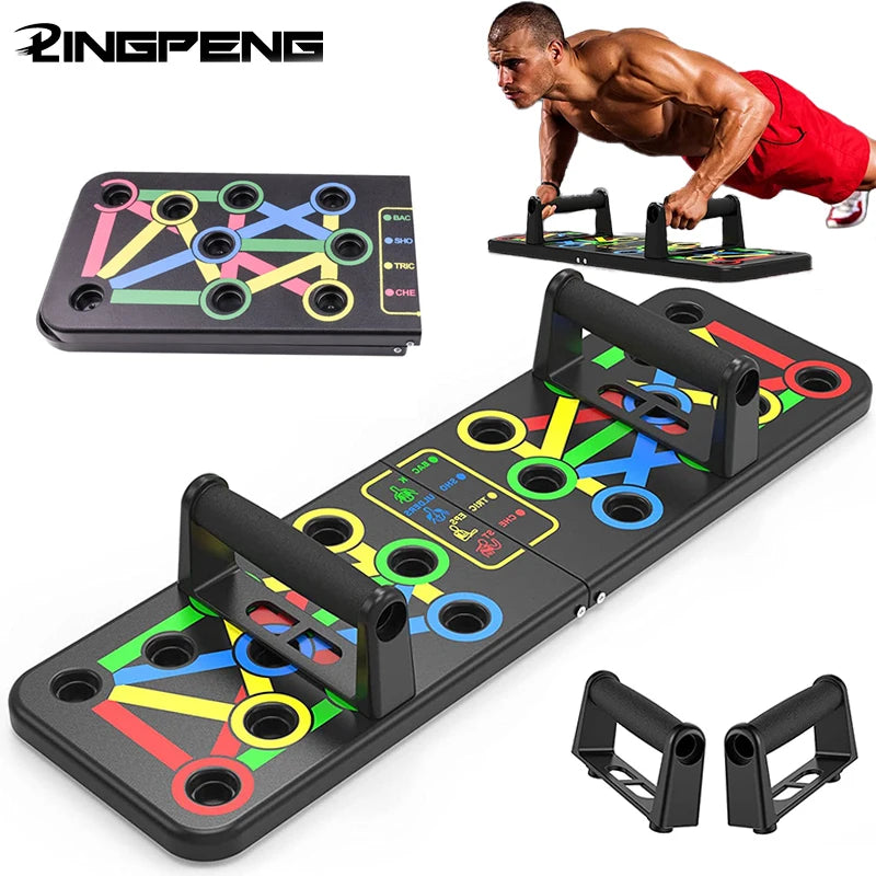 Adjustable Multi-Functional Folding Push-Up Board for Comprehensive Chest, Abdomen, and Back Muscle Training