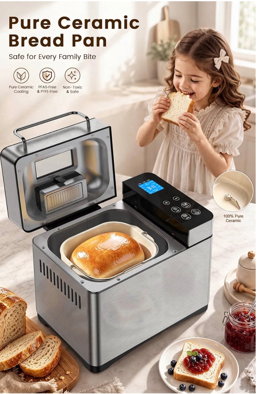 2.2LB Bread Maker Machine 710W | 17 Programmes & Ceramic Pan