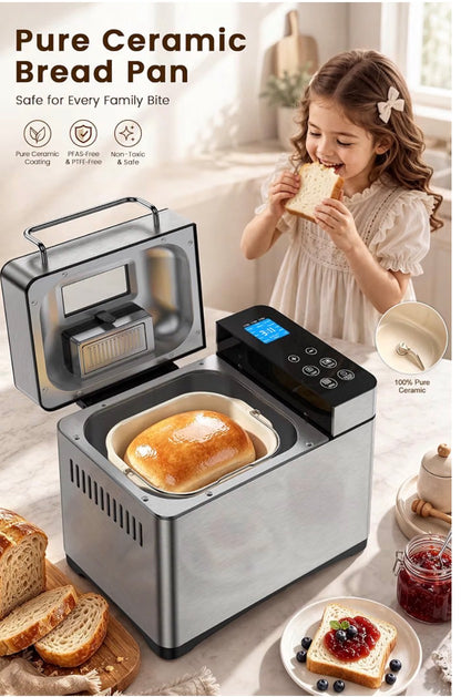 2.2LB Bread Maker Machine 710W | 17 Programmes & Ceramic Pan