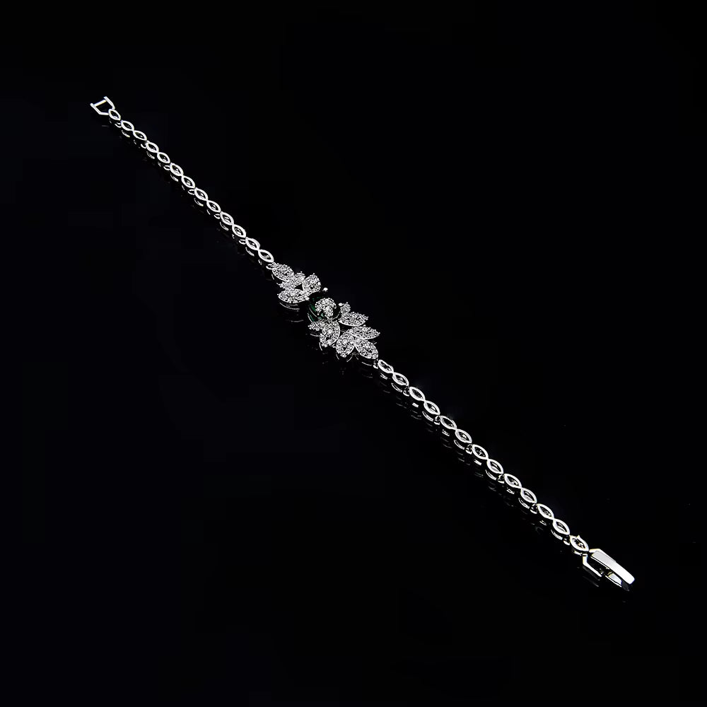 Luxury 4-Piece Sparkling Crystal Wedding Bride Sparkling Jewelry Accessories Suitable for Bridal Parties, Dates, Queen Gifts