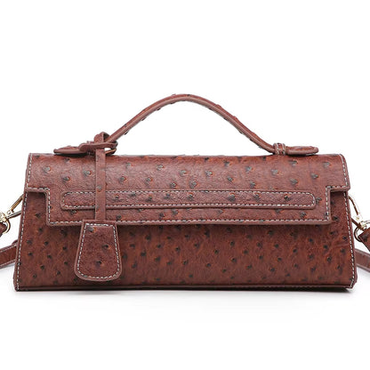 Hot Brand Design Ostrich/Snake Print Women Bag Handbag Ladies Handbags Fashion Luxury Brands Women'S Long Handbags Shoulder Bags