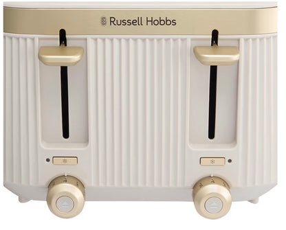 Russell Hobbs 4 Slice Toaster [1960W, Frozen/Cancel/Reheat function with Indicator light] Brontë Stone (Extra wide slots, 6 Browning levels, Lift & Look function, Lift high feature) 26771