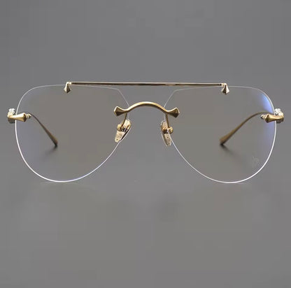 Luxury Men's Women's Fashion Pilot Optical Prescription Frameless Design Brand Glasses Outdoor Driving Vacation Sunglasses