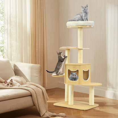 Luxurious Multi-Level Cat Tree with Cozy Condos, Scratching Posts, and Plush Perches for Ultimate Feline Enjoyment