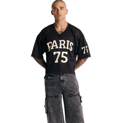 Zip-Off 2 Way Baggy Cargo Jeans Black Wash