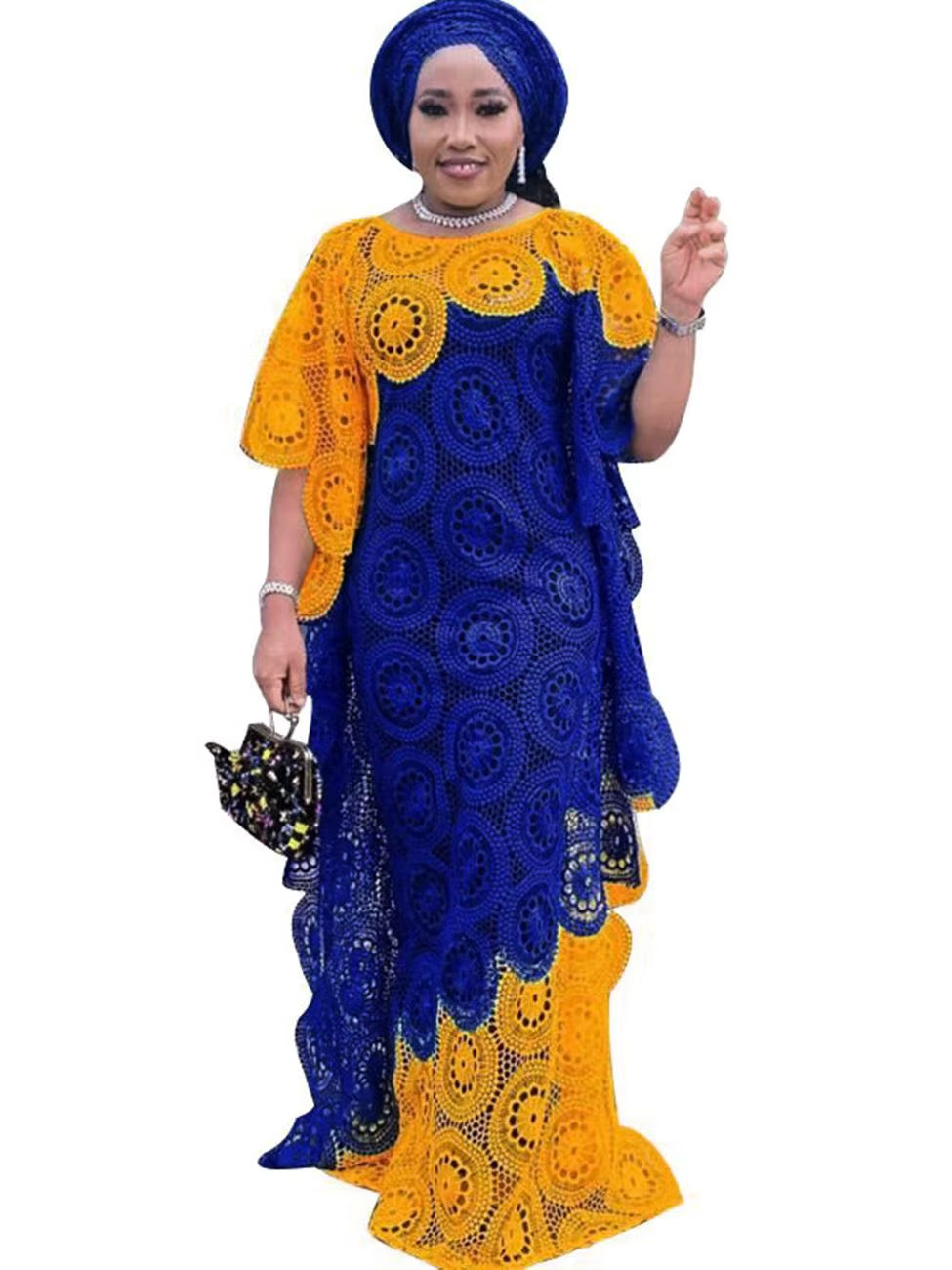 Customized African Party Dresses for Women Elegant Lace Africa Clothing New Muslim Fashion Abayas Dashiki Robe Kaftan Long Maxi