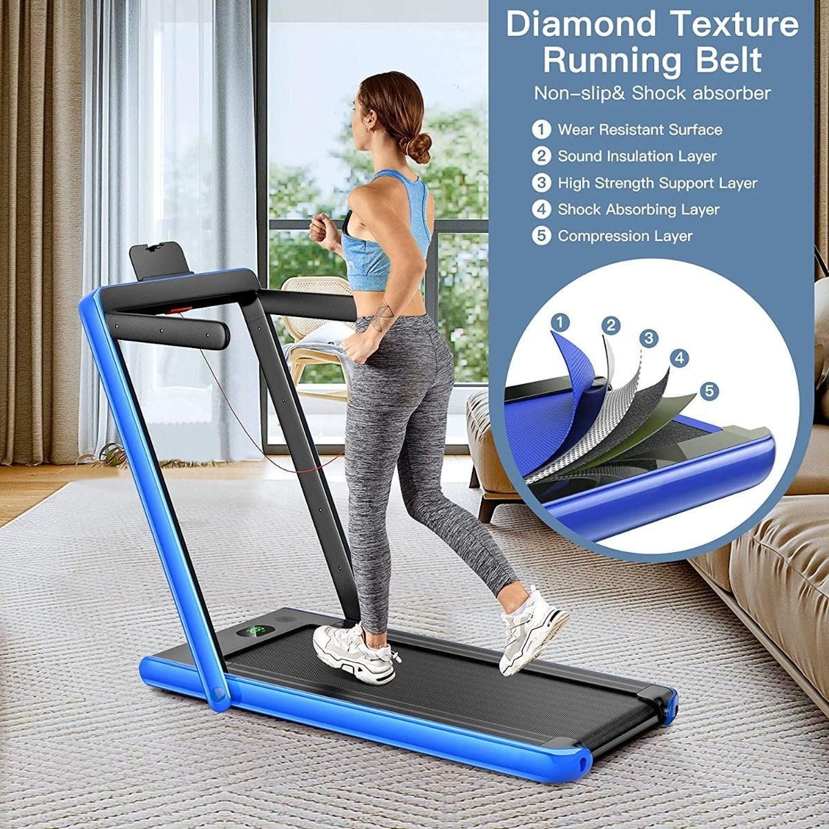 Folding Electric Treadmill with Bluetooth Connectivity (1-12 KPH)