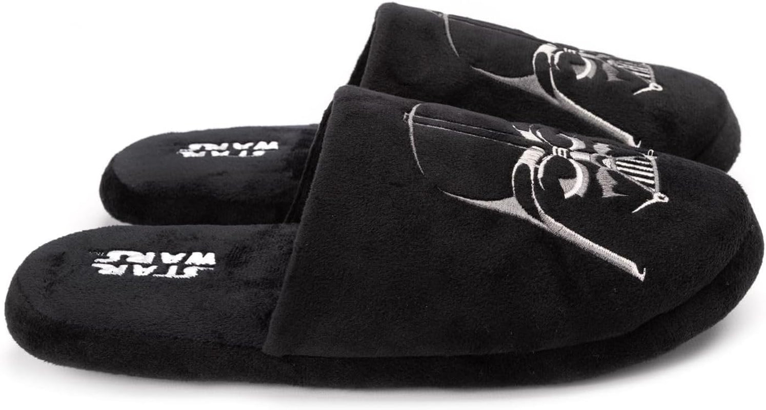 Slippers for Men | Adults Dark Side Darth Vader House Shoes | Novelty Merchandise Gifts for Him | Memory Foam Polyester Slip On