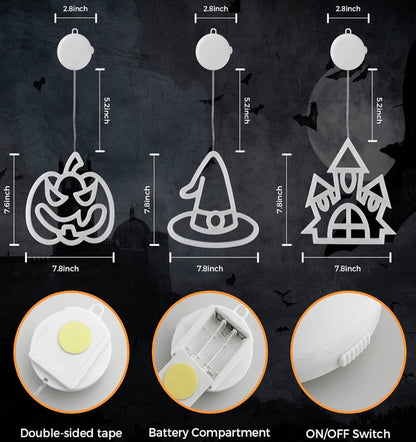 Jsdoin 3-Pack Halloween Window Lights | Minja Superstore