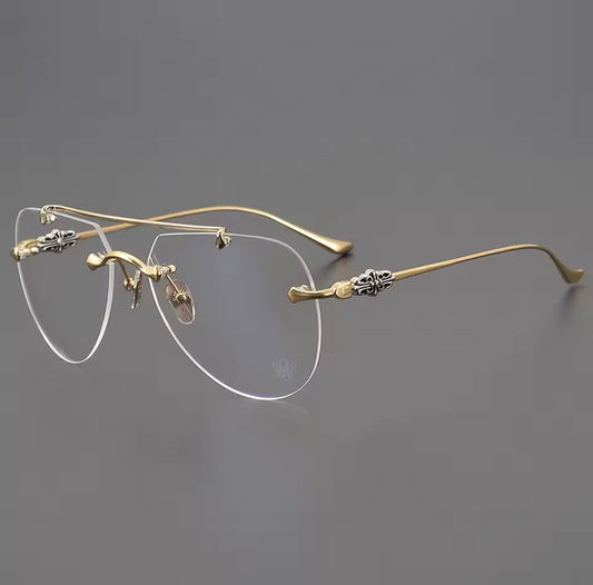 Luxury Men's Women's Fashion Pilot Optical Prescription Frameless Design Brand Glasses Outdoor Driving Vacation Sunglasses
