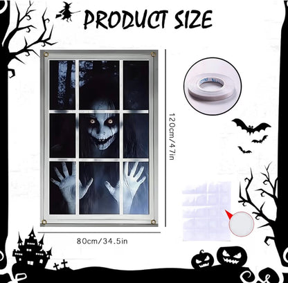 Scary Halloween Window Decorations & Horror Curtains | Minja Superstore