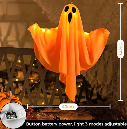 CNMTCCO 4-Pack Orange Halloween Ghost Decorations with LED Lights | Minja Superstore
