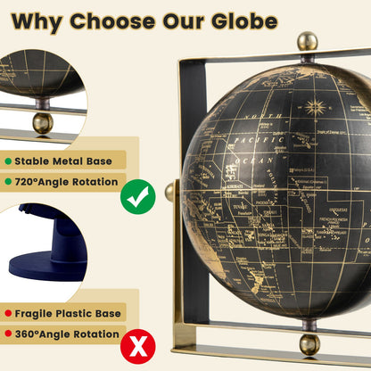 720-Degree Rotating Educational Geographic World Globe