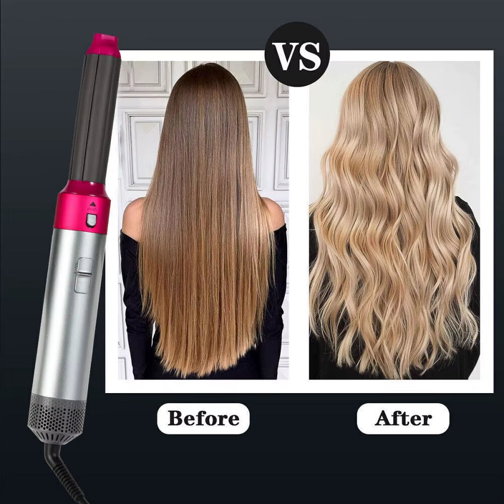 5-in-1 Professional Hair Dryer Brush and Styling Tool: Volumizer, Curler, and Straightener